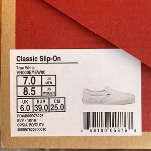 True White Classic Slip-On Vans